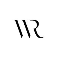 vector de diseño elegante abstracto simple letra wr