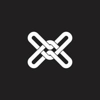 letter x linked overlap wires logo vector