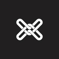 letter x linked overlap wires logo vector