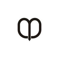 abstract letter m arrow geometric loop logo vector