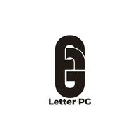 letter pg linked chain geometric simple logo vector