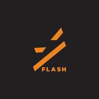 vector de logotipo geométrico de espacio negativo de forma de trueno flash