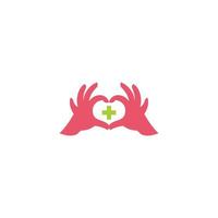love heart medical hand symbol decoration vector