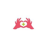 love heart medical hand symbol decoration vector