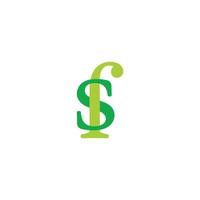 letra sf dinero dólar verde logo vector