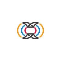 stripes colorful object abstract geometric simple logo vector