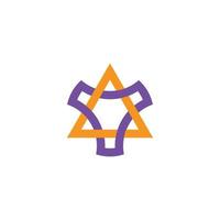 triangles overlapping curves linear geometric logo vector