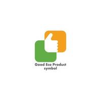 thumb good green eco natural product symbol vector