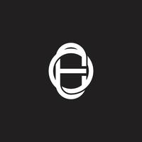 letters oe linked circle overlapping line logo vector