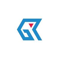 abstract letter gr triangle arrow geometric logo vector