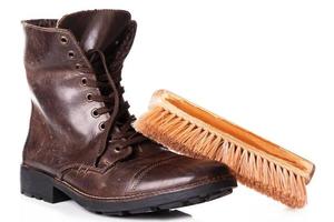 Brush and leather boots photo