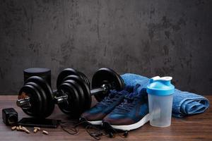 Different items for fitness photo