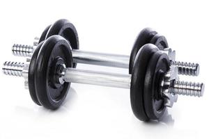 Dumbbells on white background photo