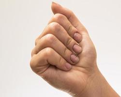 Female hands with dirty nails photo