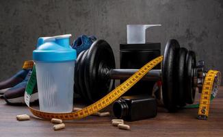 Different items for fitness photo