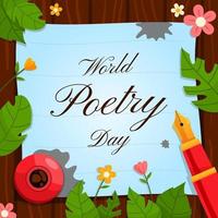 Write World Poetry Day Greetings vector