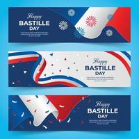 Happy Bastille Day Banner vector