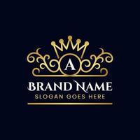 elegant luxury ornament with initial letter and crown design for your royal brand logo template vector