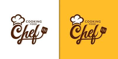 logotipo de cocina de chef con sombrero para plantilla de diseño de logotipo de restaurante vector