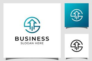 initial letter S business start up logo design with arrow upper icon symbol for marketing, salesman logo vector