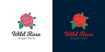beautiful red rose flower logo design for decorative, fashion, element graphic icon, symbol vector