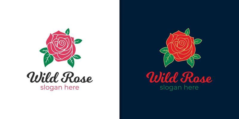 beautiful red rose flower logo design for decorative, fashion, element graphic icon, symbol