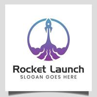 fast Rocket launch logo, Spaceship icon. Spacecraft symbol. Internet tech start up marketing idea sign logo template vector