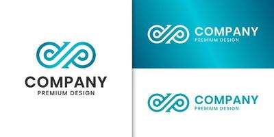 initial letter DP linear infinity technology logo design vector template for corporate identity