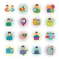 Human resources icons set vector