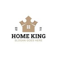 luxury real estate or property logo of golden home king symbol for rich man's house, professional building architecture vector