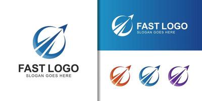 logotipo de empresa de círculo elegante con logotipo de agencia de viajes de negocios de lanzamiento de avión vector