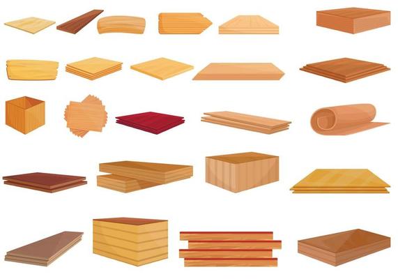 Plywood icon, cartoon style