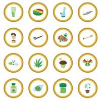 círculo de icono de marihuana medicinal vector