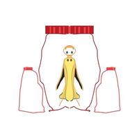 Creative Illustration with a character in the bottle illusion vector