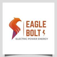 power energy eagle flash logo design with thunderbolt icon vector symbol