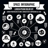 Space infographic elements, simple style vector