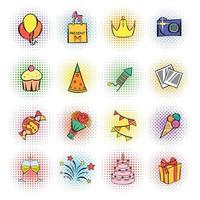 Party icons and celebration icons set vector