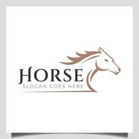 vector de logotipo de caballo rápido de línea simple elegante para diseño de logotipo de carrera de caballos de carrera deportiva