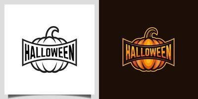 Pumpkin vector cartoon design for vegetarian, Halloween market event needs day logo design