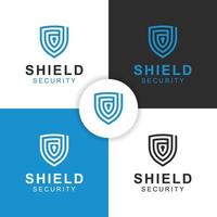 secure technology logo with shield symbol, icon design for cyber army, security system