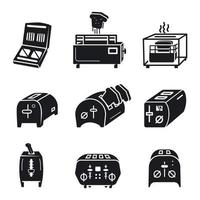 Toaster icons set, simple style vector