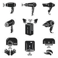 Dryer icons set, simple style vector