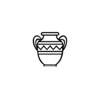 vase vector icon. Kitchen utensils, clay bowls and pots. Isolated on white background.