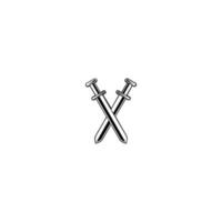 Sword logo vector flat design. Emblem design on white background