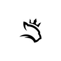 logotipo del rey león, león con diseño del logotipo de la corona. diseño sencillo y elegante. vector