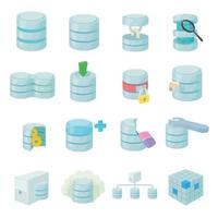 Data base icons set vector