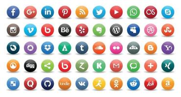 50 iconos sociales vector