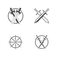 Sword weapon vector logo template illustration design