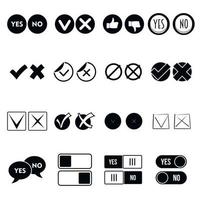 Check mark icons set, simple style vector