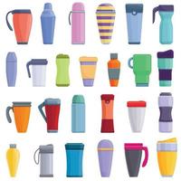 Thermo cup icon, cartoon style vector